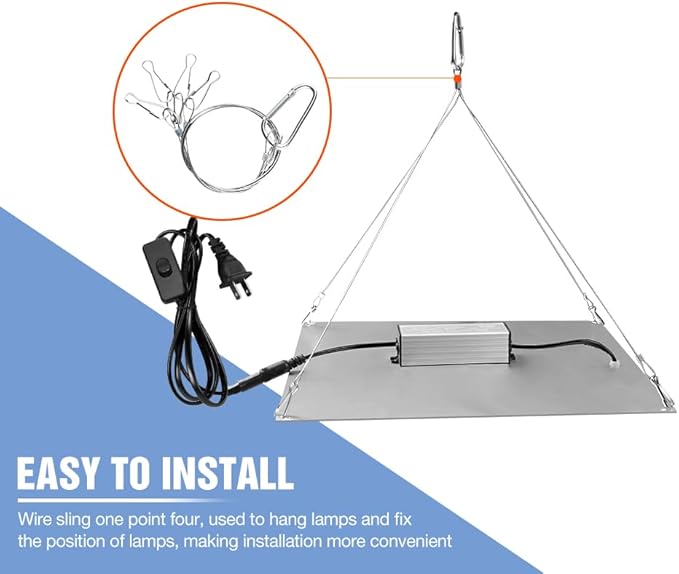 2PCS 600W LED Plants Light 100-277V Indoor Filling Lamp Veg/Bloom Dimmable Seedings Hydroponic Lighting UV/IR Greenhouse Tent Cultivation Lamps Veget Cactus Potted Flowers with Hook US Plug