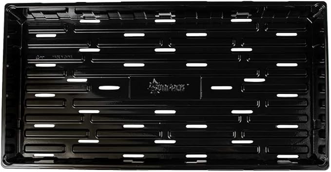 SUNPACK 10 x 20 Seed Starting Tray Black 2.5 (Pack of 10) - with Drainage Holes Perfect for Greenhouses or Indoor Gardening - Ideal for Seedlings and Cuttings
