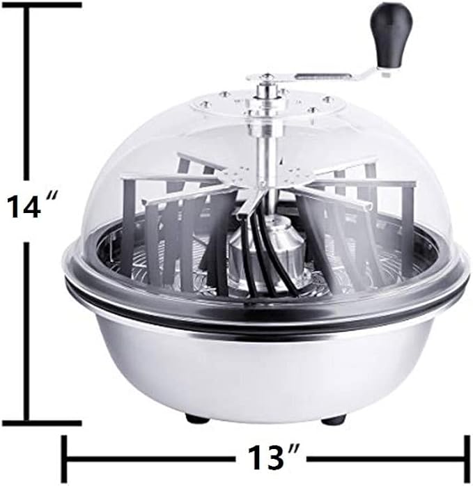 Gerrit 13-Inch Bud Leaf Bowl Trimmer Twisted Spin Cut Sharp Stainless Steel Blades Clear Visibility Domefor Hydroponic Plant