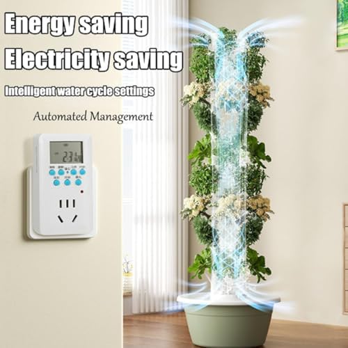 Smart Hydroponic Tower Garden - 5/7/9 Layer Indoor/Outdoor Vertical Growing System for Herbs Fruits &amp Vegetables - Silent Pump Smart Timer Space-Saving 36 Holes