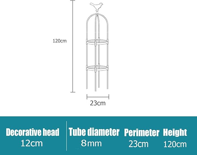 2 Pack Garden Trellis for Climbing Plants Trellis for Potted Plants Tomato Cage Pots Rustproof Metal Plant Flower Trellises Clematis Vine Jasmine Support Outdoor Indoor(Black23 * 120cm/9*47.3)