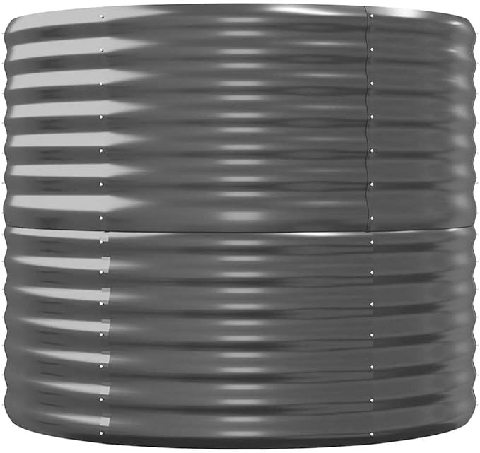 Garden Raised Bed Powder-Coated Steel Planter Boxes Outdoor for Vegetables Fruits Flower 144.9x31.5x26.8 Anthracite-641