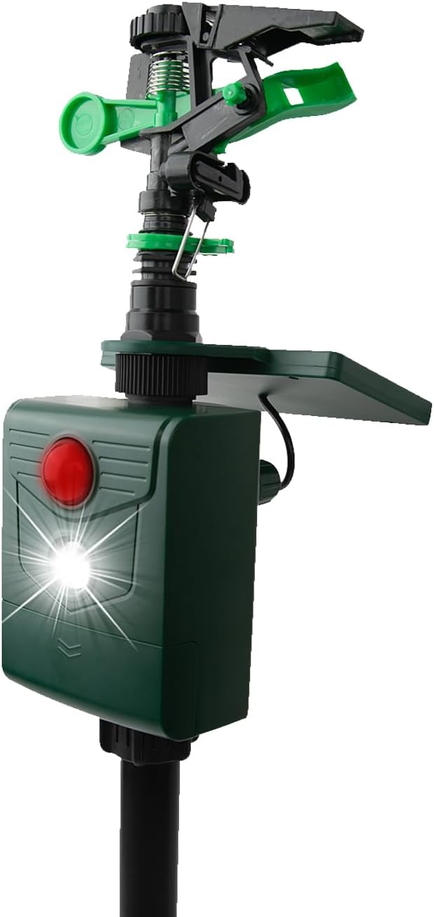 Animal Repellent – Motion-Activated Water Sprinkler Solar Powered Cat Dog Deer Squirrel Skunk Repellent for Lawn Garden &amp Yard Protection