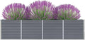 SKM Raised Garden Bed 126x15.7x30.3 Galvanised Steel Gray
