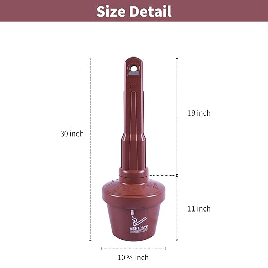 Weatherproof Outdoor Standing Disposal Bin with Lid – Durable All-Weather Waste Receptacle for Yard Porch Deck Terrace Entrance (Coffee 30in-4Pack)