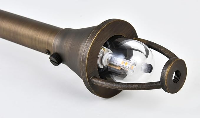 Elitco Lighting P802 Landscape-Spotlights Path Light D5 H24Antique Brassincludes Stakeg4 Halogen 20W(Light Source Not Included)