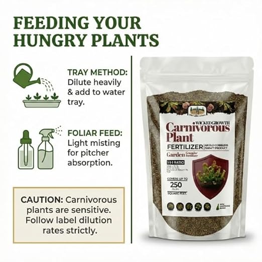 Old Cobblers Farm™ Wicked Growth Carnivorous Plants Fertilizer - Tailored nutrients for Sensitive Insect-Eaters Like Flytraps and Pitcher Plants (5 lbs | 10 lbs | 15 lbs | 20 lbs) (20 lbs)