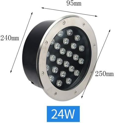 24W Waterproof Landscape Lighting LED Underground Buried Spotlights Stainless Steel Recessed Lamp for Driveway Deck Border Patio Fittings
