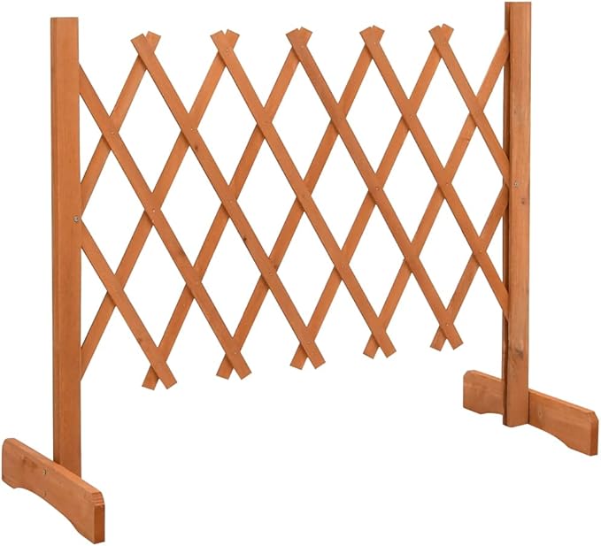 Extendable Garden Trellis Fence Plant Screen Wood Fence Privacy Gate Pet Gate for Home Yard Garden Orange 47.2x23.6 Solid Firwood-806