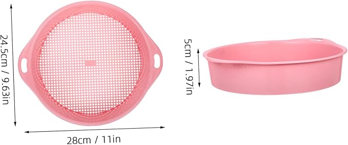 Sosoport 4pcs Heavy Duty Garden Soil Sifter Mesh Sieve for Rocks Debris Removal Extra Sifting Pan for Gardening