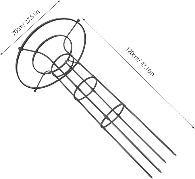 Generic Multi-Functional Umbrella Shaped Plant Support Frame for Climbing Vines and Roses Garden Trellis for Indoor and Outdoor Plants Easy Assembly Black