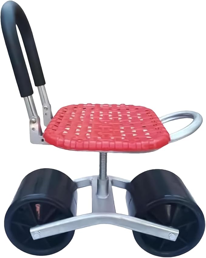 Garden Cart with Seat | Rotating Garden Stools for Gardening Adjustable Height Chair Scooter Steering Handle Gardening Seats for Seniors