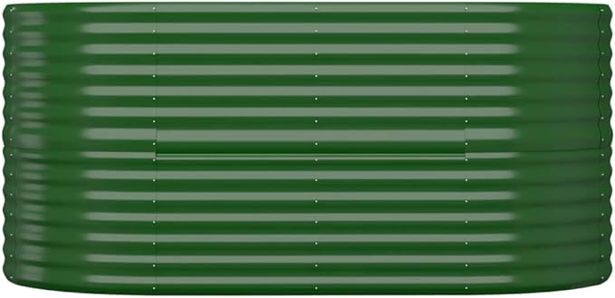 Garden Raised Bed Powder-Coated Steel Planter Boxes Outdoor for Vegetables Fruits Flower 59.8x31.5x26.8 Green-630