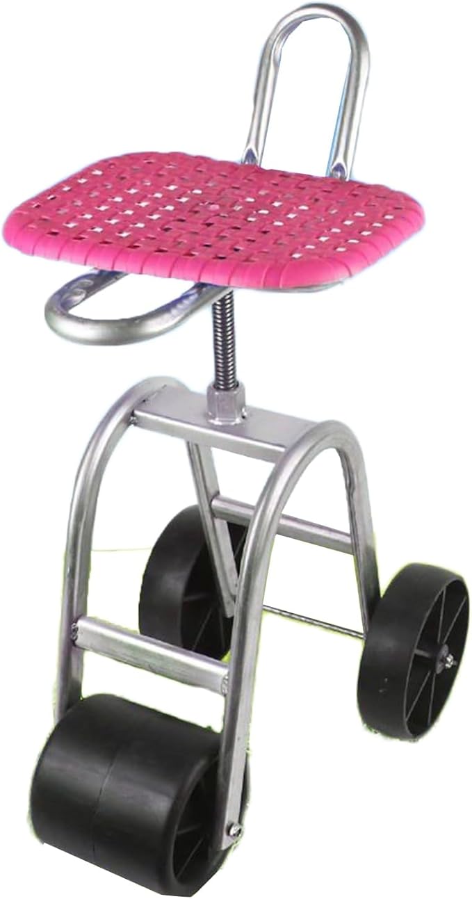 Garden Stool with WheelsHeightening Rolling Gardening Cart 45-59cm Adjustable HeightBearing 150kgfor Orchards Farms Home(3 Wheels)