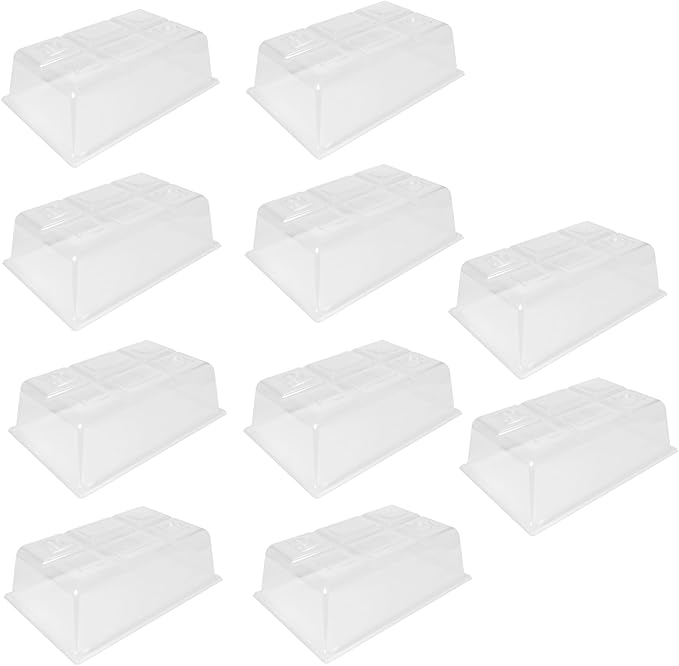 SUNPACK Sundome Plastic Multi-Vented Humidity Dome Clear 7 (Pack of 10) - Ideal for Greenhouses or Indoor Growing Able to Adjust Humidity with Vents
