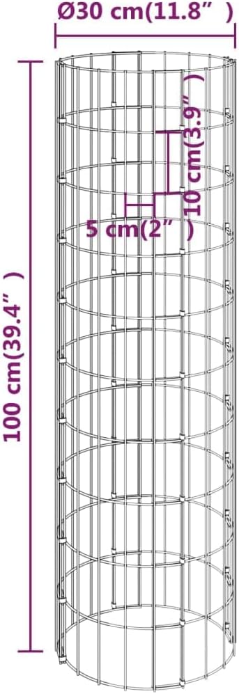4pcs Circular Gabion Raised Beds Steel Outdoor Patio Terrace Lawn Home Gardening Planter Basket Gabion Cage Flower Pot Stand for Outdoor GardenØ11.8x19.7/39.4/59.1/78.7 -AA