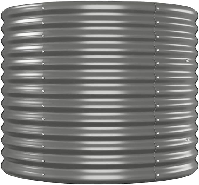 Patio Raised Bed Powder-Coated SteelGreenhouse PlanterDecorative Patio PlantersPatio Raised BedsVegetable PlantersHerb Plantersfor HerbsDeep-Rooted Vegetables201.6x31.5x26.8 Gray
