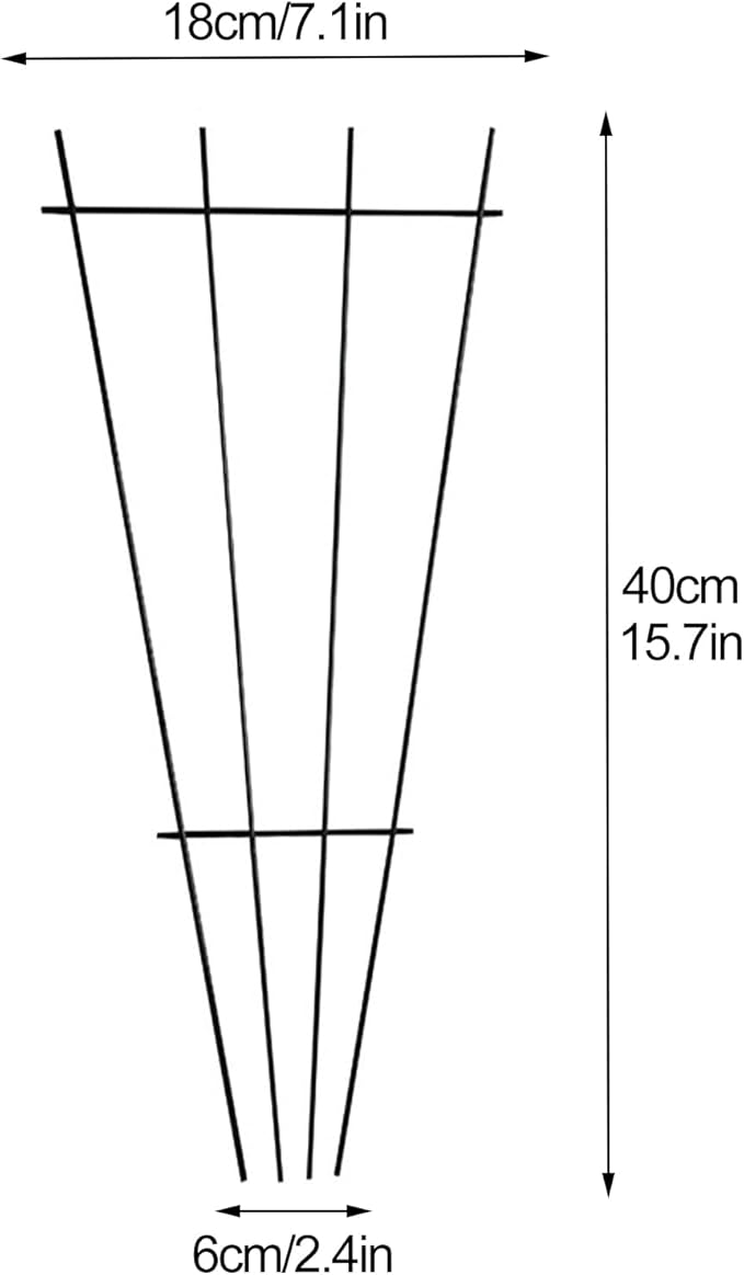 Flueyer 4 Pcs Plant Trellis for Climbing Plants Indoor Green Coated Fan Pot Trellis Metal Flower Support Garden Trellis Frames for Indoor Outdoor Vines Flower Vegetable