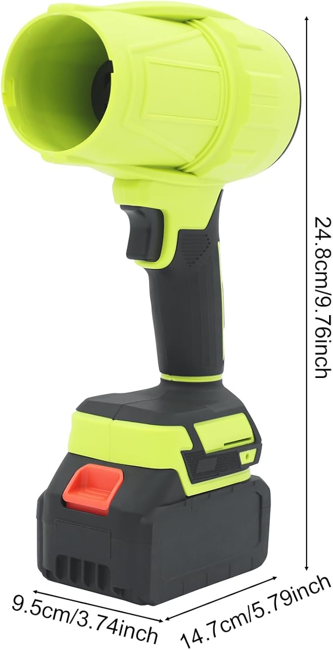 Handheld Electric Cordless Leaf Blower 21000RPM Leaf Blower with 540G Wind Pressure &amp 450W Power Handheld Blowers with 2 Battery &amp 1 Charger for Blow Leaves &amp Dust (Green)
