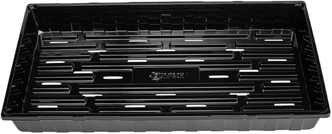 SUNPACK 10 x 20 Seed Starting Tray Black 2.5 (Pack of 10) - with Drainage Holes Perfect for Greenhouses or Indoor Gardening - Ideal for Seedlings and Cuttings
