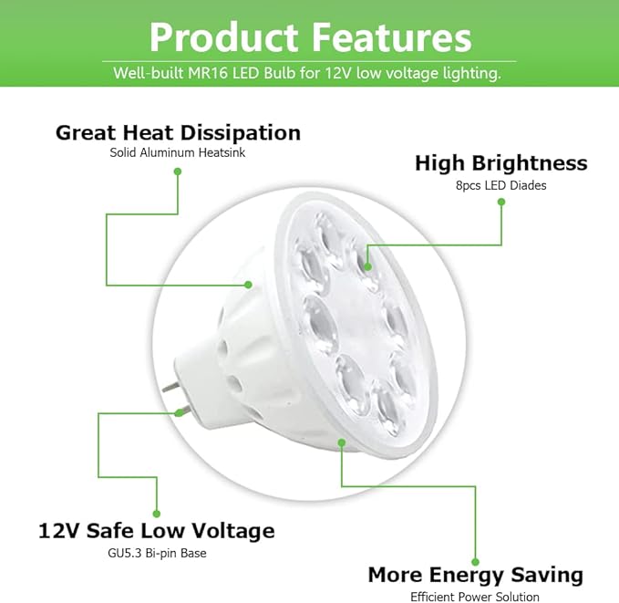 MR16 LED Bulb 3W Gu5.3 Bi-pin Base and MR16 LED Bulbs 5W Warm White