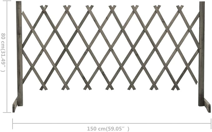Expanding Freestanding Wooden Trellis Fence Garden ScreenGarden Plant Climb Trellis partition DecorativeGarden Trellis Fence Gray 59.1x31.5 Solid Firwood