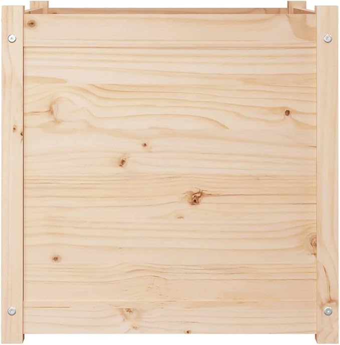 Garden Planter Set of 2 Pine Solid Wood Raised Garden Bed for Outdoor Plants 23.6 Inch Square Durable Planter Boxes for Patio Balcony Terrace