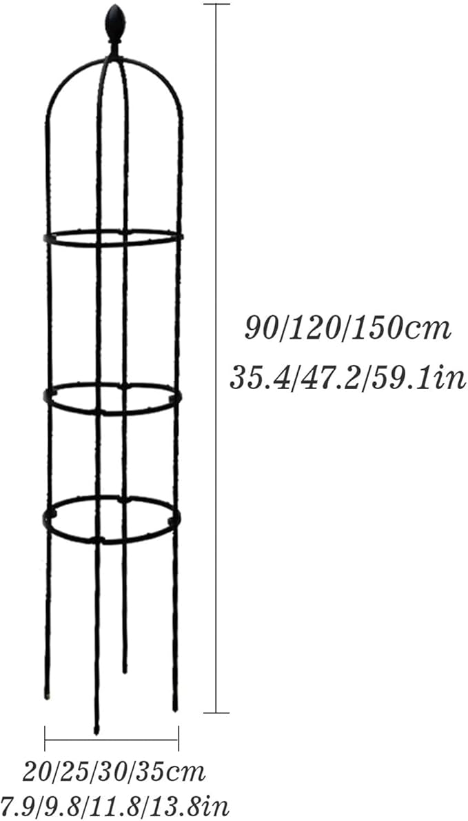 Garden Plant Supports Tower Obelisk Garden Trellis Plant Support Rack Plant Climbing Tower Frame Steel Garden Obelisk Flower Stand for Roses Climbing Plants20 * 150 cm