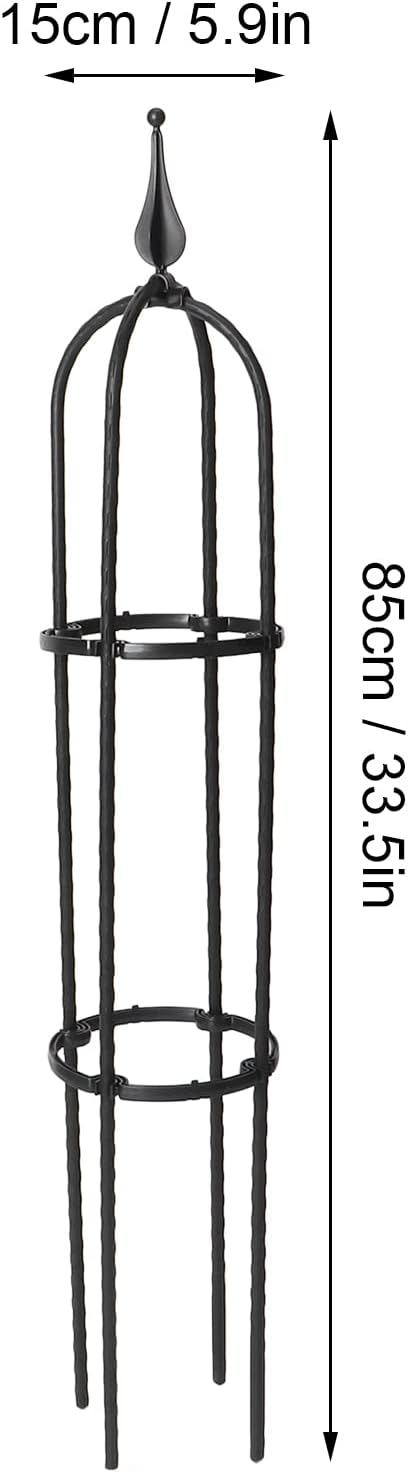 2pcs Garden Trellis for Climbing Plants 33.5in Outdoor Flowers Vine Supports Potted Plant Tower Obelisk Trellises Stands Balcony Vegetable Climbing Frame