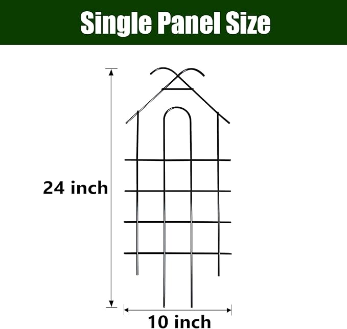 ARIFARO 24 Metal Garden Trellis for Climbing Plants 4 Pack Plant Trellis for Potted Plants Indoor Outdoor Black Trellis for Vines Flowers House Plants 10 Wide