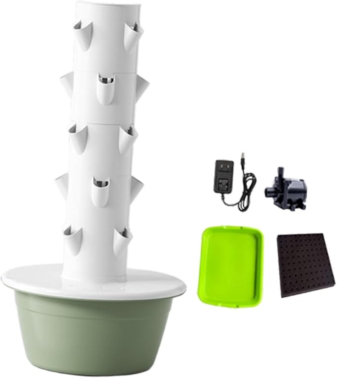 Hydroponics Growing System Hydroponic Tower Nursery Planter Plant Germination Kit Vertical Garden Planter for Flowers Peppers Green S