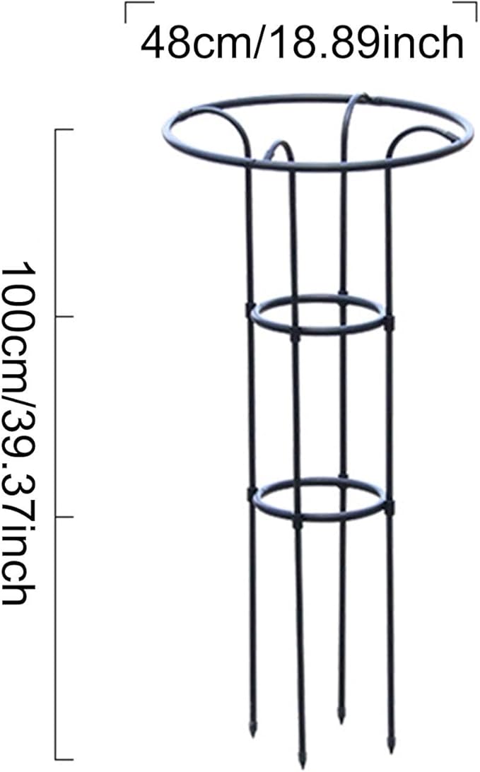 Plant Climbing Support Trellis Garden Trellis Metal Plant Trellis Tomato Cage for Climbing PlantsVegetables Flowers Roses Black 100 cm