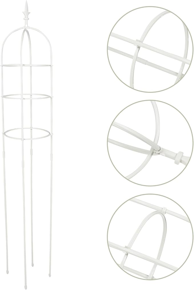 Outdoor Plant Trellis Climbing Frame Metal Garden Plant Support 31cm Diameter 1.6m High for Balcony Roses Vines