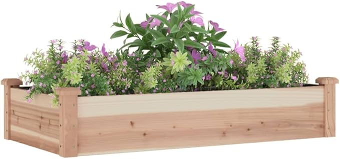 SKM Garden Raised Bed Natural Wood Solid fir Wood MediumBrown (Weight 10.58KG)