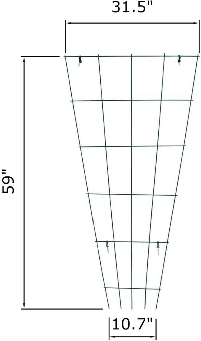 2 Pack 57 Inch x31 Inch Green PVC Pot Trellis Metal Plant Stakes for Climbing PlantsOutdoorRoseVegetable FlowerBackyard