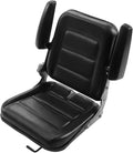 Universal Forklift Seat Garden Tractor Seat with 30°-180° Adjustable Angle Backrest&amparmrests Waterproof Lawn Mower Seat Pvc Mower Seat Fits Excavator Skid Loader Backhoe Dozer Telehandler