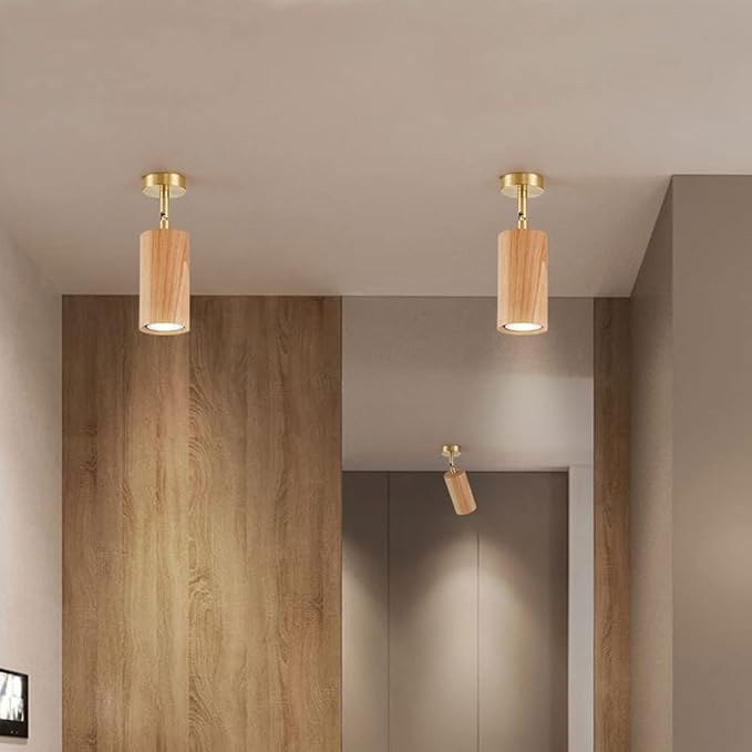 Led Fixed Track Lighting Wood Ceiling Spotlight 360°+180° Adjustable Mount Accent Spot Lamp Directio l Spotlights/Wall Lamps for Commercial Household
