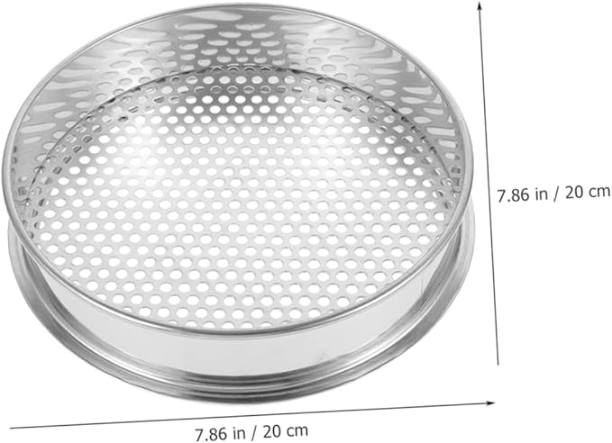 Healifty Stainless Steel Soil Sifter Round Mesh Garden Sieve for Soil Grading and Filtering Practical Kitchen and Outdoor with Fine Texture and Stackable Design
