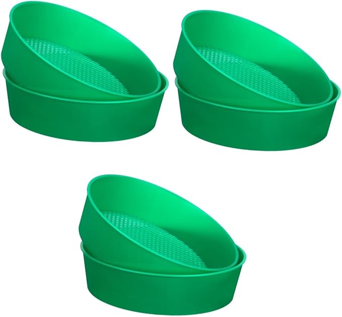 Yardwe 6pcs Plastic Garden Sieve Lightweight Mesh Riddle Tool for Compost and Soil Sifting Green Color for Gravel and Filtration Garden Balcony and Park