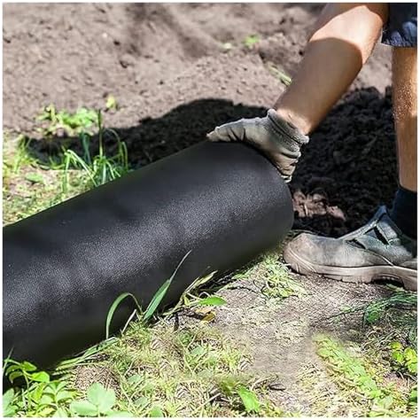 Premium Weed Control Fabric Woven Landscape Ground Cover Membrane for Garden Planting - Heavy Duty UV Resistant 0.9x60m (3x200ft) - Effective Weed Barrier Solution