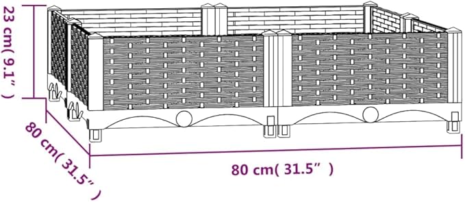Raised Bed PlanterGarden BedGalvanized Raised Garden BedPlanter Raised bedsGalvanized Planter31.5x31.5x9.1 Polypropylene