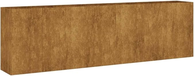 Corten Steel Garden Raised Bed Ample Space Outdoor Planter Box with Open Bottom Metal Raised Planter Bed for Vegetables Flowers 110.2x15.7x31.5 Brown-397