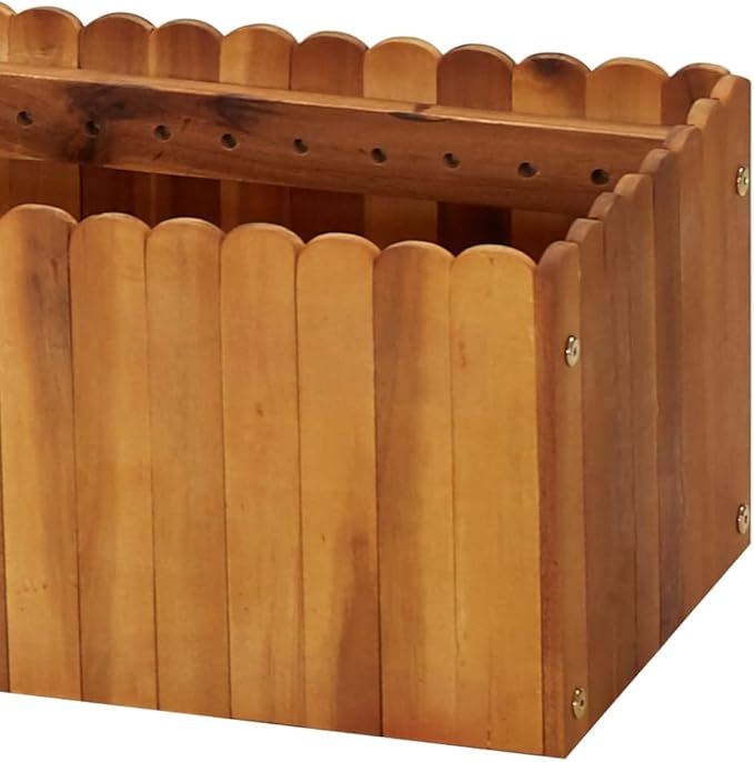 Wooden plantersPlanting Box RacksGardening Decorationsfor BackyardPatio and BalconyGarden Raised Bed 78.7x11.8x9.8 Solid Acacia Wood