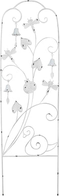 1Pc White Garden Trellis Metal Plant Support Freestanding Garden Support for Climbing Plants Flowers Ivy Roses Clematis