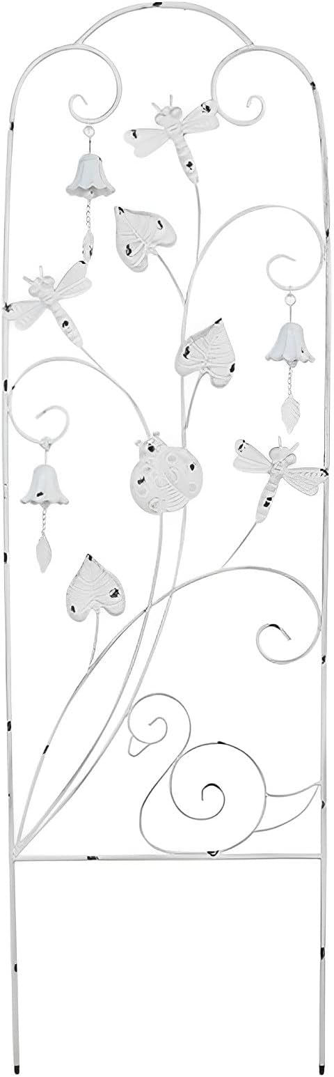 1Pc White Garden Trellis Metal Plant Support Freestanding Garden Support for Climbing Plants Flowers Ivy Roses Clematis