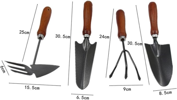 UPKOCH 4Pcs Mini Garden Tools Set Thicken Iron Shovel Varnish Spade for Planting Lightweight Design for Gardening Enthusiasts for Cultivating Weeding
