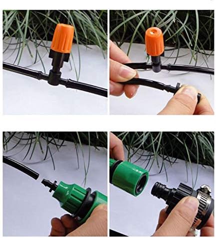 SagaSave Drip Irrigation kit Plant Watering System Gravity Fed Irrigation Water Drip Setfor Garden Greenhouse Yard Lawn Home or Vacation Use 10M 4/7 Tube 10 Nozzles