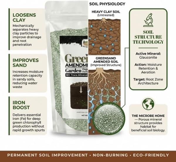 Old Cobblers Farm Greensand Fertilizer Soil - Lawns Gardens Trees Shrubs Container Plants - Organic Sustainable Soil Improvement (5 lbs | 10 lbs | 15 lbs | 20 lbs) (10 lbs)