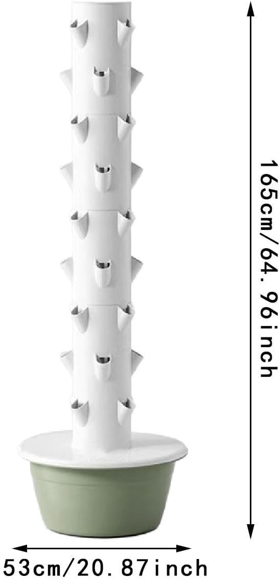 Hydroponic Tower Hydroponics Growing System Kit Eco Friendly Space Saving Vertical Garden Planter for Flowers Gardening Lover Green Size L