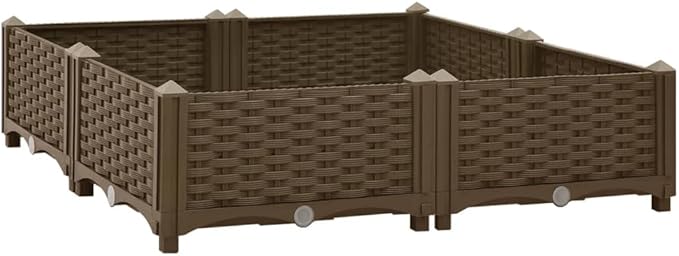 Raised BedElevated Planter BoxRaised PlanterGarden BoxPlanter Boxfor Vegetables Fruits Flowers Herbs 31.5x31.5x9.1 Polypropylene